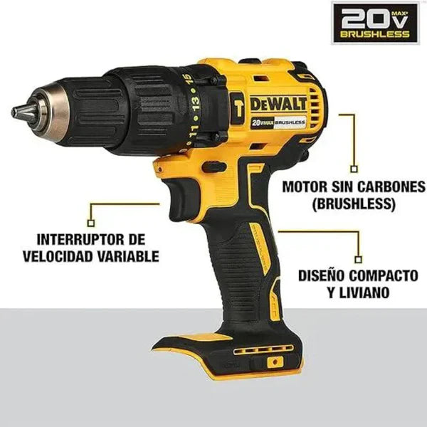 Combo Taladro DeWalt + 2 Baterias + Set de Herramientas 28 Pcs + REGALO SOLO POR HOY: Set de Brocas 7 Pcs de Titanio