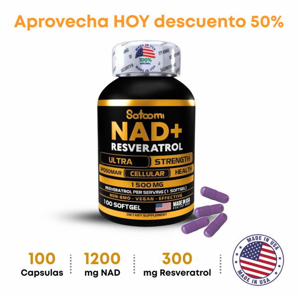 NAD + RESVERATROL - Suplemento Potenciador & Rejuvenecedor